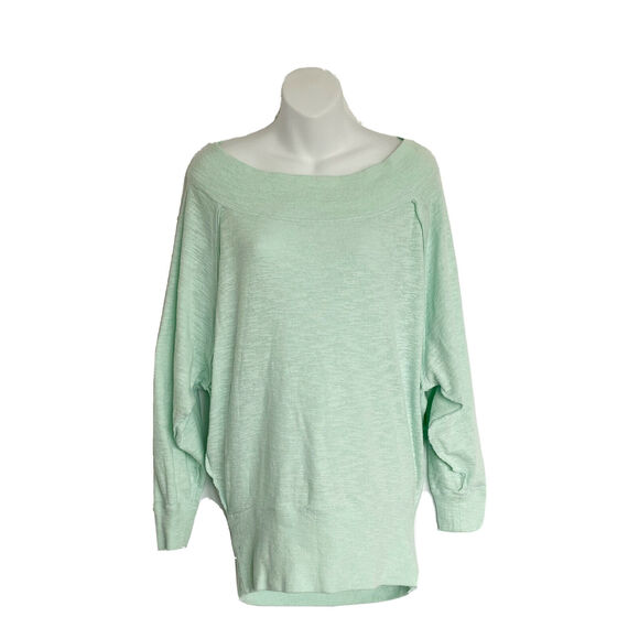 we the free Palisaides Sweater Medium Top Knit slub shoulder dolman sleeve - Picture 2 of 9